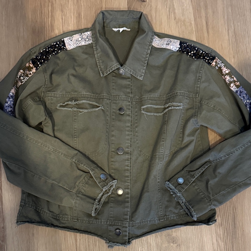 Green Distressed Mystree Jacket Small